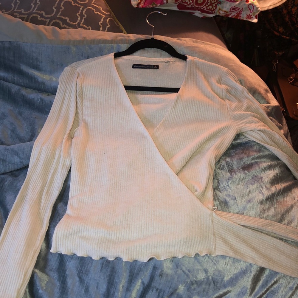 Cream wrap top from Abercrombie